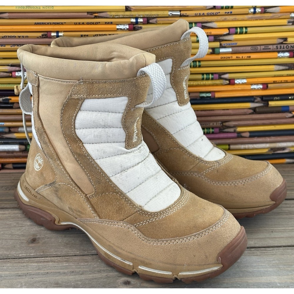 Timberland Snow Waterproof Short Boots Leather Kid's Sz 4.5